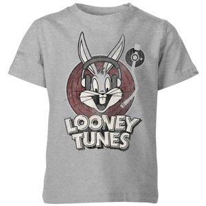T-Shirt Enfant Bugs Bunny Logo Cercle Looney Tunes - Gris