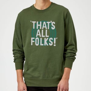 Looney Tunes That's All Folks Sweatshirt - Forest Green