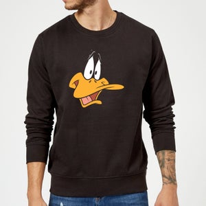 Looney Tunes Daffy Duck Gesicht Pullover - Schwarz
