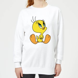 Looney Tunes Tweety Sitting Women's Sweatshirt - White