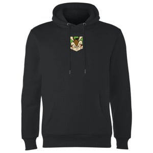 Looney Tunes Wile E Coyote Face Faux Pocket Hoodie - Black