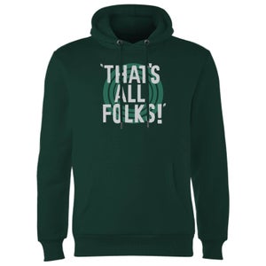 Looney Tunes That's All Folks Hoodie - Forest Green
