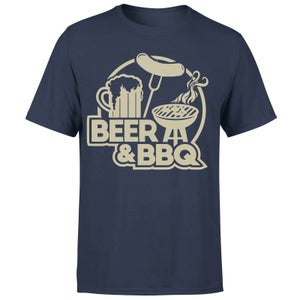 Beer & BBQ Men's T-Shirt - Navy