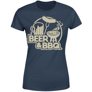 Beer & BBQ Women's T-Shirt - Navy