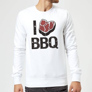 I Love BBQ Sweatshirt - White