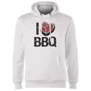I Love BBQ Hoodie - White