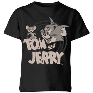 Camiseta Tom y Jerry Logo ByN - Niño - Negro