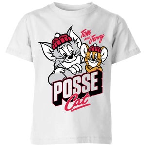 Tom and Jerry Posse Cat Kinder T-shirt - Wit