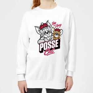 Tom & Jerry Posse Cat Women's Sweatshirt - White