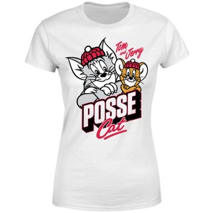 Tom & Jerry Posse Cat Damen T-Shirt - Weiß