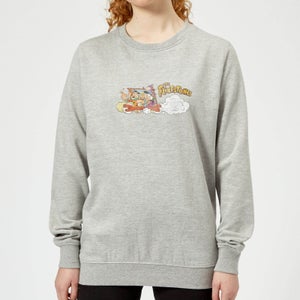 The Flintstones Family Car Distressed Women's Sweatshirt - Grey
