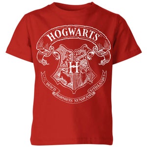 T-Shirt Harry Potter Hogwarts Crest - Rosso - Bambini