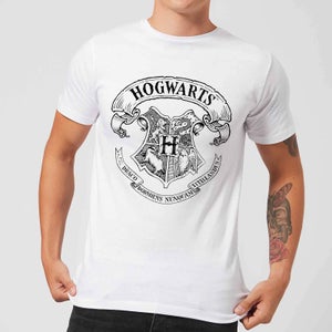 T-Shirt Harry Potter Hogwarts Crest - Bianco - Uomo