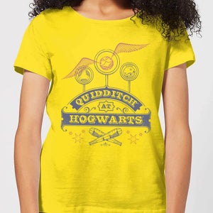 T-Shirt Harry Potter Quidditch At Hogwarts - Yellow - Donna