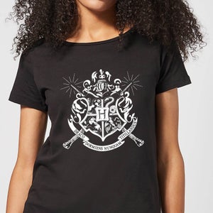 T-Shirt Femme Emblèmes des Maisons de Poudlard - Harry Potter - Noir