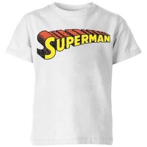 T-Shirt Enfant Logo Superman Craquelé DC Comics - Blanc