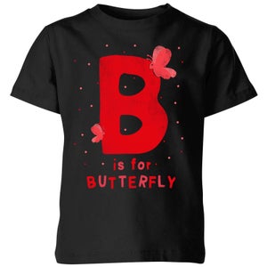 My Little Rascal B Is For Butterfly Kids' T-Shirt - Black