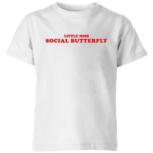 My Little Rascal Little Miss Social Butterfly Kids' T-Shirt - White
