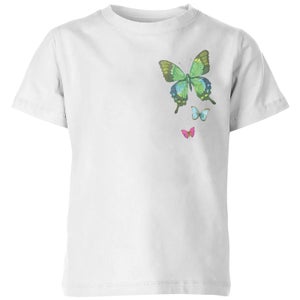 My Little Rascal Pocket Butterflies Kids' T-Shirt - White