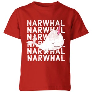 My Little Rascal Narwhal Kids' T-Shirt - Red