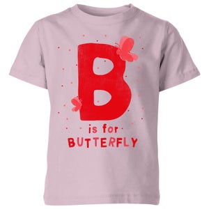 My Little Rascal B Is For Butterfly Kids' T-Shirt - Baby Pink