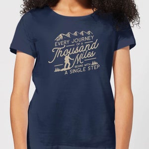 Every Journey Begins With A Single Step Women's T-Shirt - Navy
