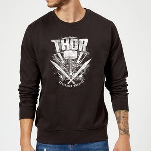 Marvel Thor Ragnarok Thor Hammer Logo Sweatshirt - Black