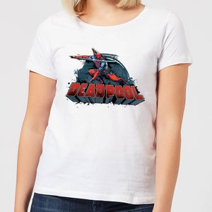 T-Shirt Femme Logo Deadpool et Épée Marvel - Blanc