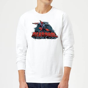 Marvel Deadpool Sword Logo Sweatshirt - White