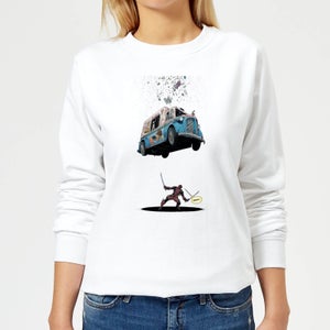 Sweat Femme Deadpool Glace Marvel - Blanc