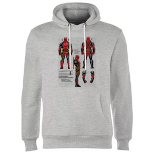Marvel Deadpool Action Figure Plans Hoodie - Grey