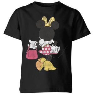 T-Shirt Enfant Disney Minnie Mouse Pose de Dos - Noir