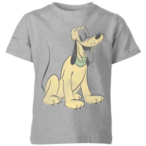 Disney Pluto Zittend Kinder T-Shirt - Grijs