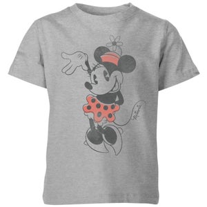 Disney Minnie Mouse Waving Kinder T-Shirt - Grau