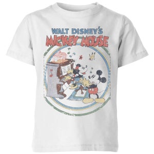 Disney Retro Poster Piano Kids' T-Shirt - White