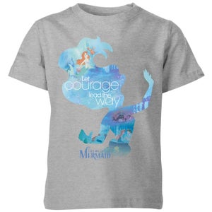 Disney Princess Filled Silhouette Ariel Kids' T-Shirt - Grey