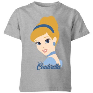 Disney Princess Colour Silhouette Cinderella Kinder T-Shirt - Grau