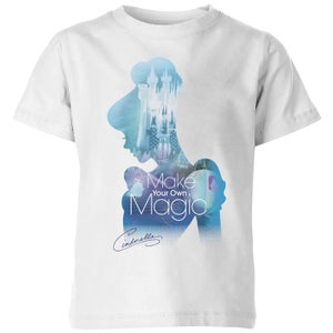 Disney Princess Filled Silhouette Cinderella Kinder T-Shirt - Weiß