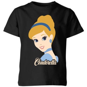 Disney Princess Colour Silhouette Cinderella Kinder T-Shirt - Schwarz