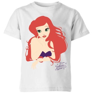 Disney Princess Colour Silhouette Ariel Kinder T-Shirt - Weiß