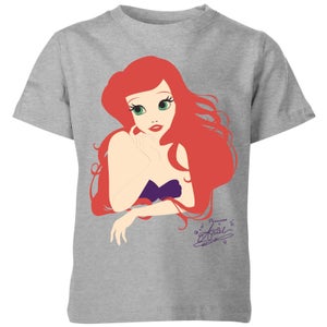 Disney Princess Colour Silhouette Ariel Kinder T-Shirt - Grau