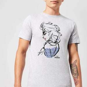 T-Shirt Homme La Reine des Neiges - Croquis Elsa - Gris