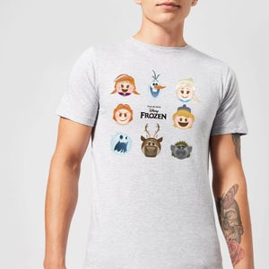 Disney Frozen Emoji Heads Men's T-Shirt - Grey
