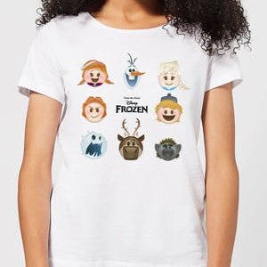 Disney Frozen Emoji Heads Women's T-Shirt - White