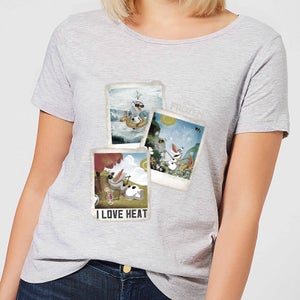T-Shirt Femme La Reine des Neiges - Polaroid Olaf - Gris
