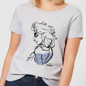 Frozen Elsa Sketch Dames T-shirt - Grijs