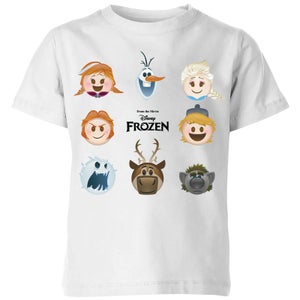 Die Eiskönigin Emoji Heads Kinder T-Shirt - Weiß