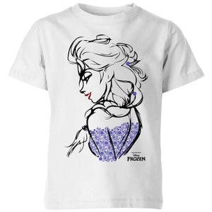 T-Shirt Enfant La Reine des Neiges - Croquis Elsa - Blanc