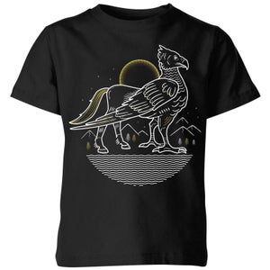 Harry Potter Buckbeak Line Art Kids' T-Shirt - Black