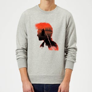 Harry Potter Harry Silhouette Battle Sweatshirt - Grey